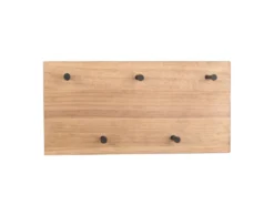 LED Holzbalken Wandgarderobe SAMANTHA mit 5 Haken 40x20cm