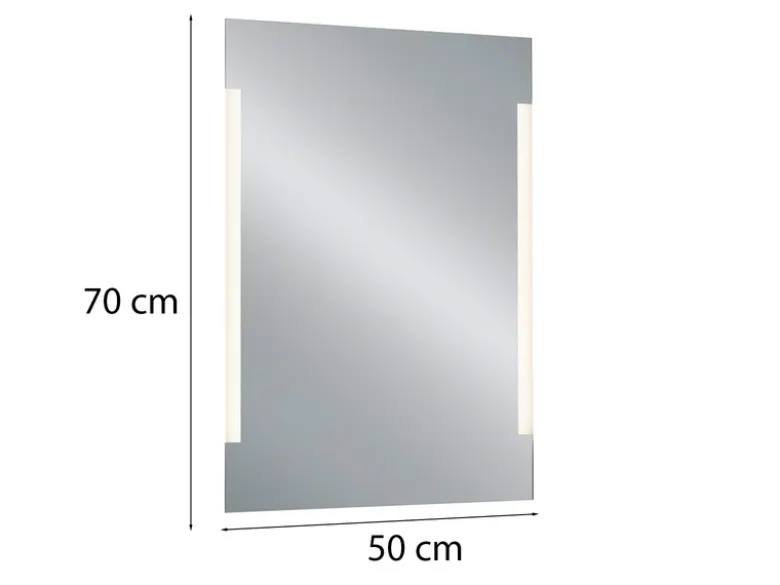 LED Lichtspiegel Wandspiegel LUCY rechteckig 50x70cm