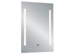 LED Lichtspiegel Wandspiegel ILONKA mit digitaler Uhr rechteckig 50x70cm