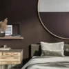 LED Wandregal 2er SET mit Beleuchtung aus Metall schwarz & Holz 50cm breit