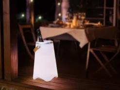 LED Akku Bodenlampe CALLOON mit RGB, Bluetooth Lautsprecher & Weinkühler 50cm