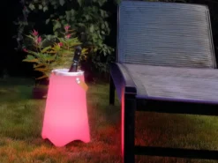 LED Akku Bodenlampe CALLOON mit RGB, Bluetooth Lautsprecher & Weinkühler 50cm
