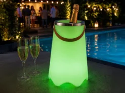 LED Akku Bodenlampe CALLOON mit RGB, Bluetooth Lautsprecher & Weinkühler 50cm