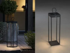 LED Akku Bodenleuchte RAVELLO, Aluminium Schwarz, Höhe 50cm