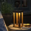 LED Akku Outdoor Laterne CANNES per USB aufladbar, Rostoptik Höhe 42cm
