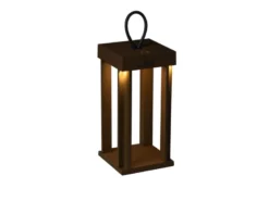 LED Akku Outdoor Laterne CANNES per USB aufladbar, Rostoptik Höhe 42cm