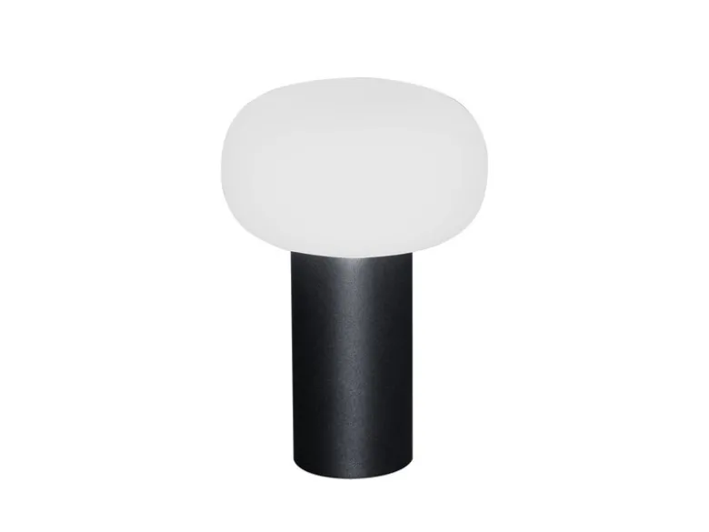 LED Akku Outdoor Tischleuchte ANTIBES mit RGB Farbwechsel, Schwarz Höhe 19cm