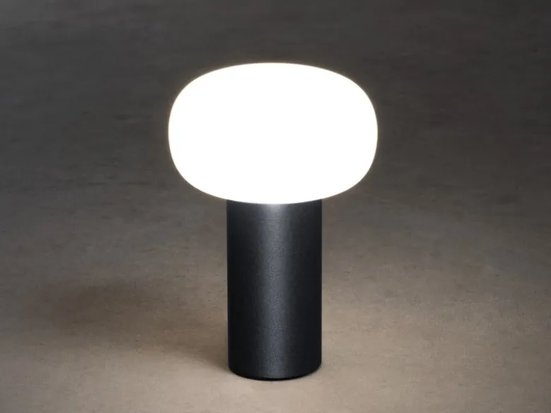 LED Akku Outdoor Tischleuchte ANTIBES mit RGB Farbwechsel, Schwarz Höhe 19cm