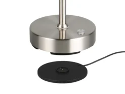 LED Akku Schreibtischlampe MORENO dimmbar mit Flexarm, Silber Höhe 45cm