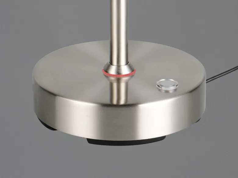 LED Akku Schreibtischlampe MORENO dimmbar mit Flexarm, Silber Höhe 45cm