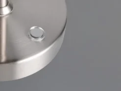 LED Akku Schreibtischlampe MORENO dimmbar mit Flexarm, Silber Höhe 45cm