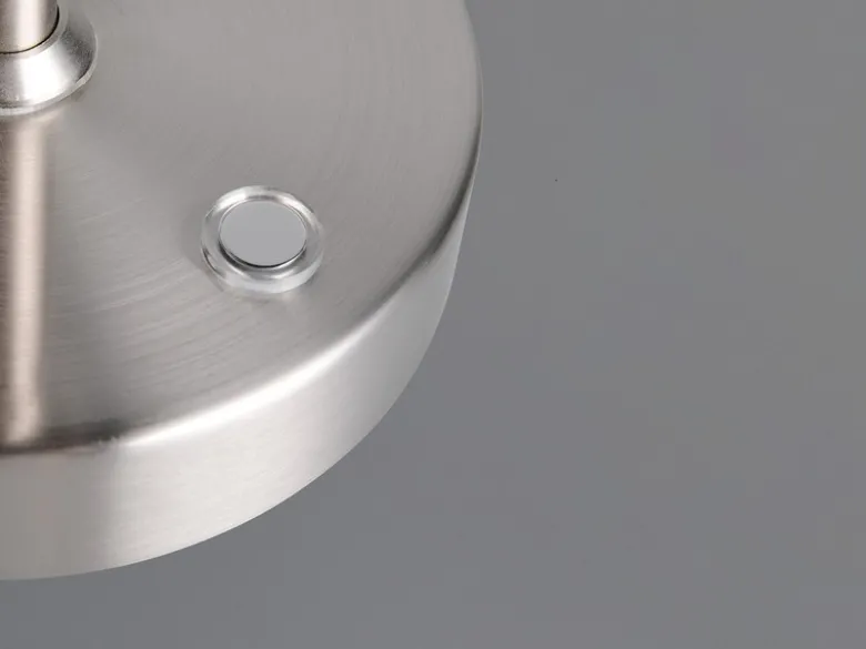 LED Akku Schreibtischlampe MORENO dimmbar mit Flexarm, Silber Höhe 45cm