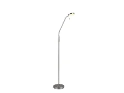 LED Akku Stehlampe MORENO dimmbar mit Flexarm, Silber Höhe 137cm
