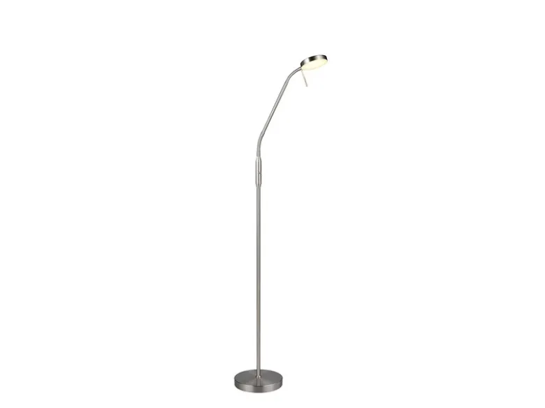 LED Akku Stehlampe MORENO dimmbar mit Flexarm, Silber Höhe 137cm