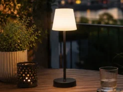 LED Akku Tischleuchte MARTINEZ für Innen & Außen, Schwarz 39cm