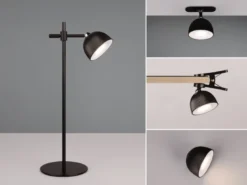 LED Akku Tischleuchte MAXIMA 3 in 1, per USB aufladbar, Schwarz max. Höhe 41cm