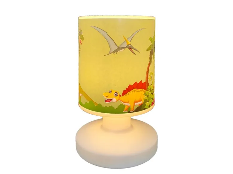 LED Akku Tischleuchte mit Dino Motiven per USB aufladbar, Höhe 20cm
