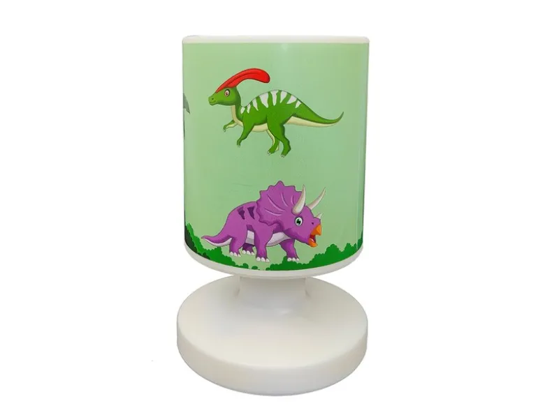 LED Akku Tischleuchte mit Dino Motiven per USB aufladbar, Höhe 20cm