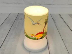 LED Akku Tischleuchte mit Dino Motiven per USB aufladbar, Höhe 20cm