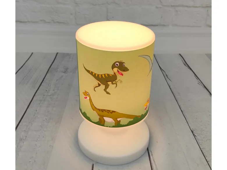 LED Akku Tischleuchte mit Dino Motiven per USB aufladbar, Höhe 20cm