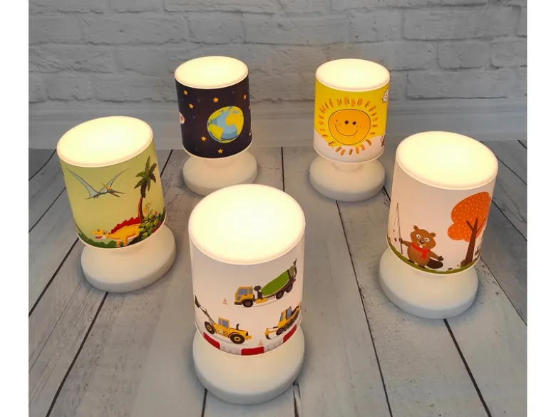 LED Akku Tischleuchte mit 3 Paw Patrol Motiven, per USB aufladbar, Höhe 20cm