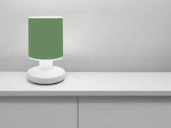 LED Akku Tischleuchte mit Schirm Salbeigrün per USB aufladbar, Höhe 20cm