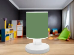 LED Akku Tischleuchte mit Schirm Salbeigrün per USB aufladbar, Höhe 20cm