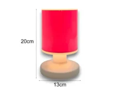 LED Akku Tischleuchte mit Schirm Rosa, per USB aufladbar, Höhe 20cm