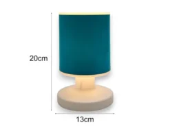 LED Akku Tischleuchte mit Schirm Petrol per USB aufladbar, Höhe 20cm