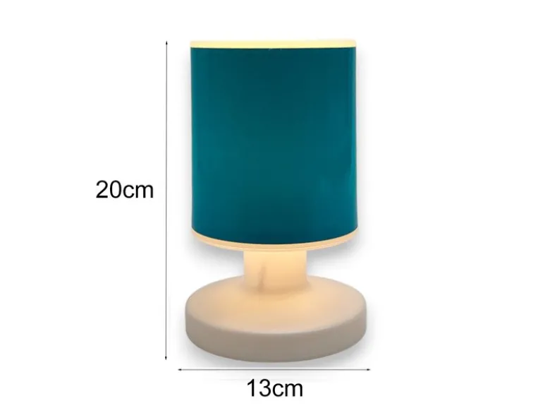 LED Akku Tischleuchte mit Schirm Petrol per USB aufladbar, Höhe 20cm