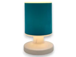 LED Akku Tischleuchte mit Schirm Petrol per USB aufladbar, Höhe 20cm