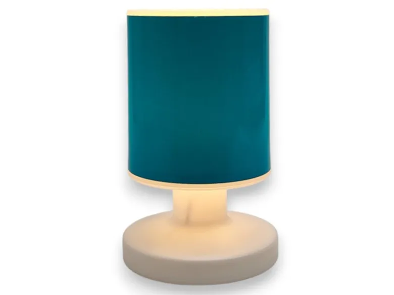 LED Akku Tischleuchte mit Schirm Petrol per USB aufladbar, Höhe 20cm