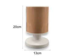 LED Akku Tischleuchte mit Schirm Pfirsichfarben, per USB aufladbar, Höhe 20cm