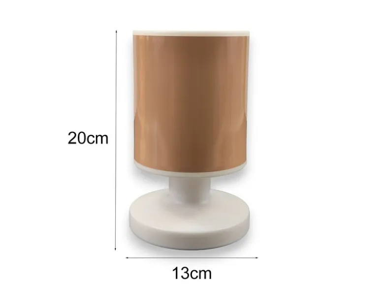 LED Akku Tischleuchte mit Schirm Pfirsichfarben, per USB aufladbar, Höhe 20cm