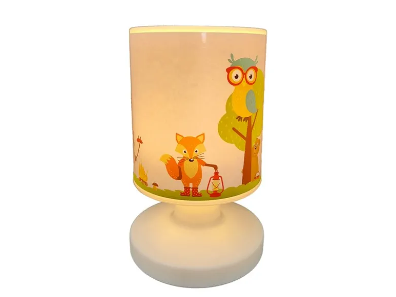 LED Akku Tischleuchte mit Waldtier Motiven per USB aufladbar, Höhe 20cm