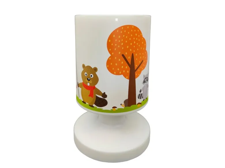 LED Akku Tischleuchte mit Waldtier Motiven per USB aufladbar, Höhe 20cm