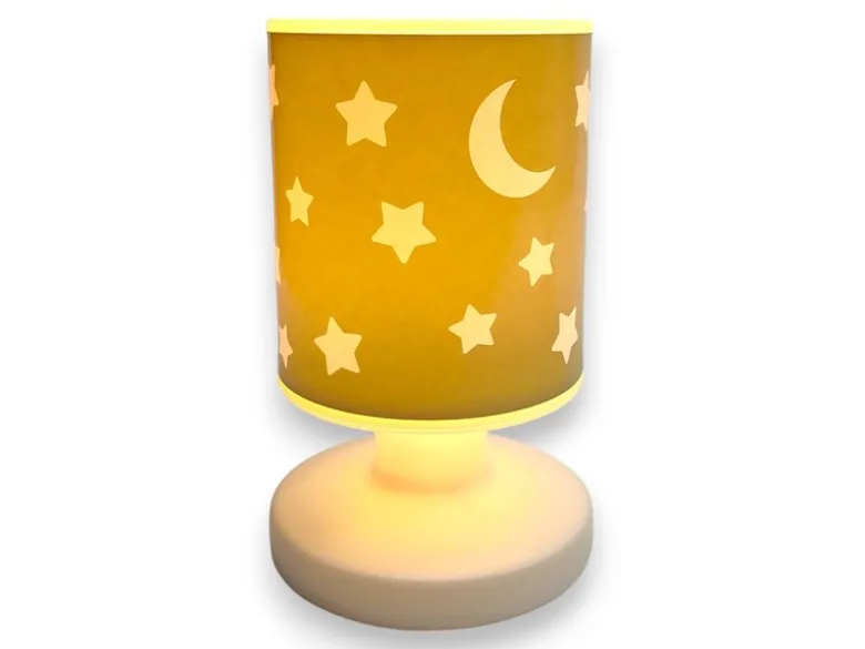 LED Akku Tischleuchte Salbeigrün mit Mond & Sternen per USB aufladbar, Höhe 20cm