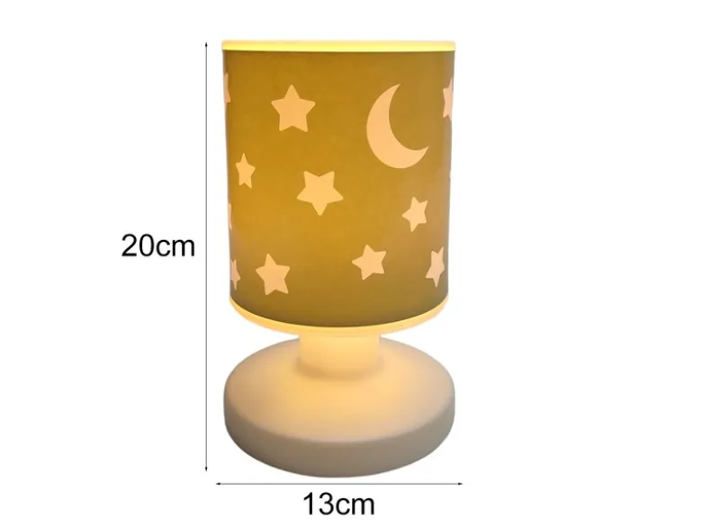 LED Akku Tischleuchte Salbeigrün mit Mond & Sternen per USB aufladbar, Höhe 20cm