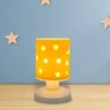 LED Akku Tischleuchte Sonnengelb mit Mond & Sternen per USB aufladbar, Höhe 20cm
