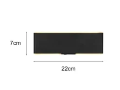 LED Akku Wandleuchte mit Fernbedienung, per USB aufladbar, Schwarz Breite 22cm