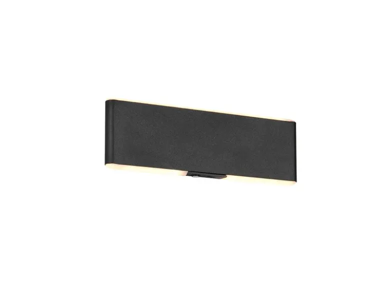 LED Akku Wandleuchte mit Fernbedienung, per USB aufladbar, Schwarz Breite 22cm