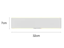 LED Akku Wandleuchte mit Fernbedienung, per USB aufladbar, Weiß, Breite 32cm