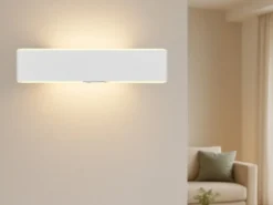 LED Akku Wandleuchte mit Fernbedienung, per USB aufladbar, Weiß, Breite 32cm
