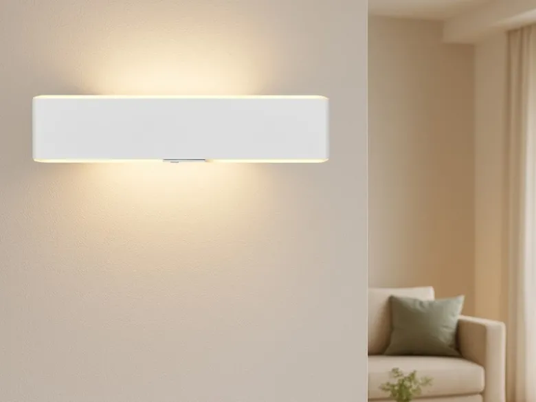 LED Akku Wandleuchte mit Fernbedienung, per USB aufladbar, Weiß, Breite 32cm