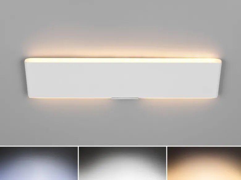 LED Akku Wandleuchte mit Fernbedienung, per USB aufladbar, Weiß, Breite 32cm