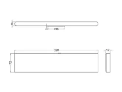 LED Akku Wandleuchte mit Fernbedienung, per USB aufladbar, Schwarz Breite 32cm
