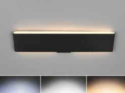 LED Akku Wandleuchte mit Fernbedienung, per USB aufladbar, Schwarz Breite 32cm