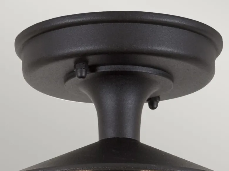 LED Außen Decken Laterne aus Alu im Landhausstil, Schwarz Höhe 23,5cm