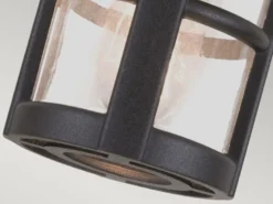 LED Außen Decken Laterne aus Alu im Landhausstil, Schwarz Höhe 23,5cm