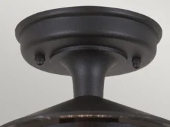 LED Außen Decken Laterne aus Alu im Landhausstil, Schwarz Höhe 26cm